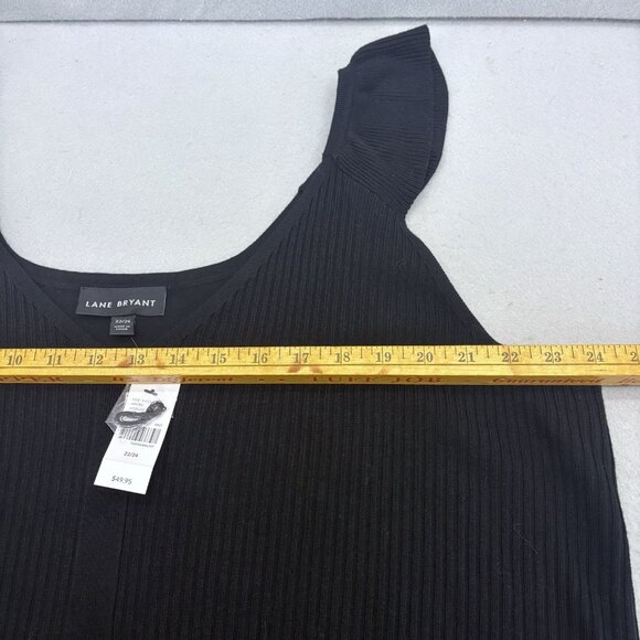 Lane Bryant Black Sweater Tank Top SZ 22/24 Ruffle Straps NWT Bohemian, Feminine - Picture 7 of 9